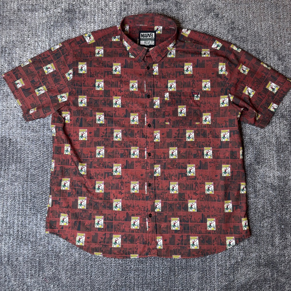 RSVLTS Marvel Spider-Man Amazing Fantasy Comic Print KUNUFLEX Shirt Mens 3XL